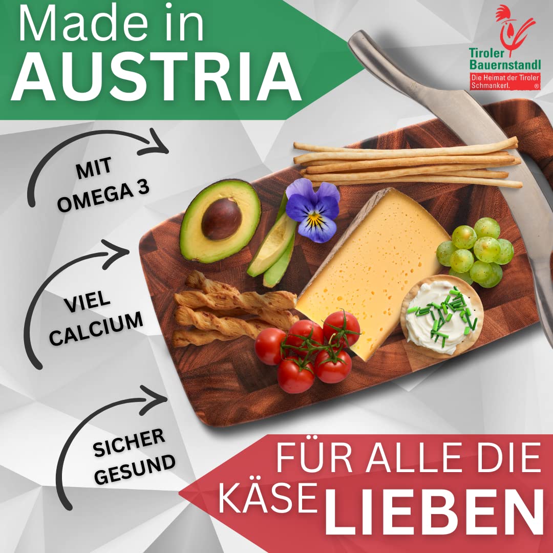 Tiroler Bauernstandl Die Heimat der Tiroler Schmankerl. - Steinbeißer [0,200Kg] Käse am Stück Butter Käse Probierpaket Käsefondue Set Käse Aufschnitt Schmelzkäse laktosefrei Käseplatte Raclette-Käse