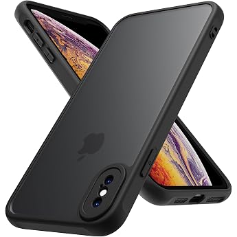 PinLiSheng Smartphone Case for iPhone XS, Matte, Translucent, Shockproof, Fingerprint Resistant, MIL-Grade Protection, Anti-Yellowing, Black