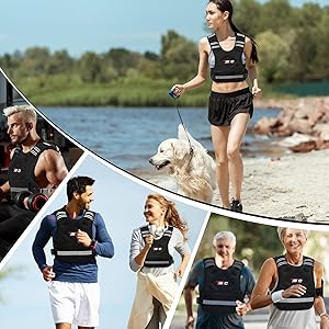 TB3C Adjustable Weighted Vest for Women - 04-10lb/11-20lb/20-32lb Vest with 6 Ironsand Weights for Strength Training,Body Weight Vest Exercise Set for Running, Walking and Home Workouts