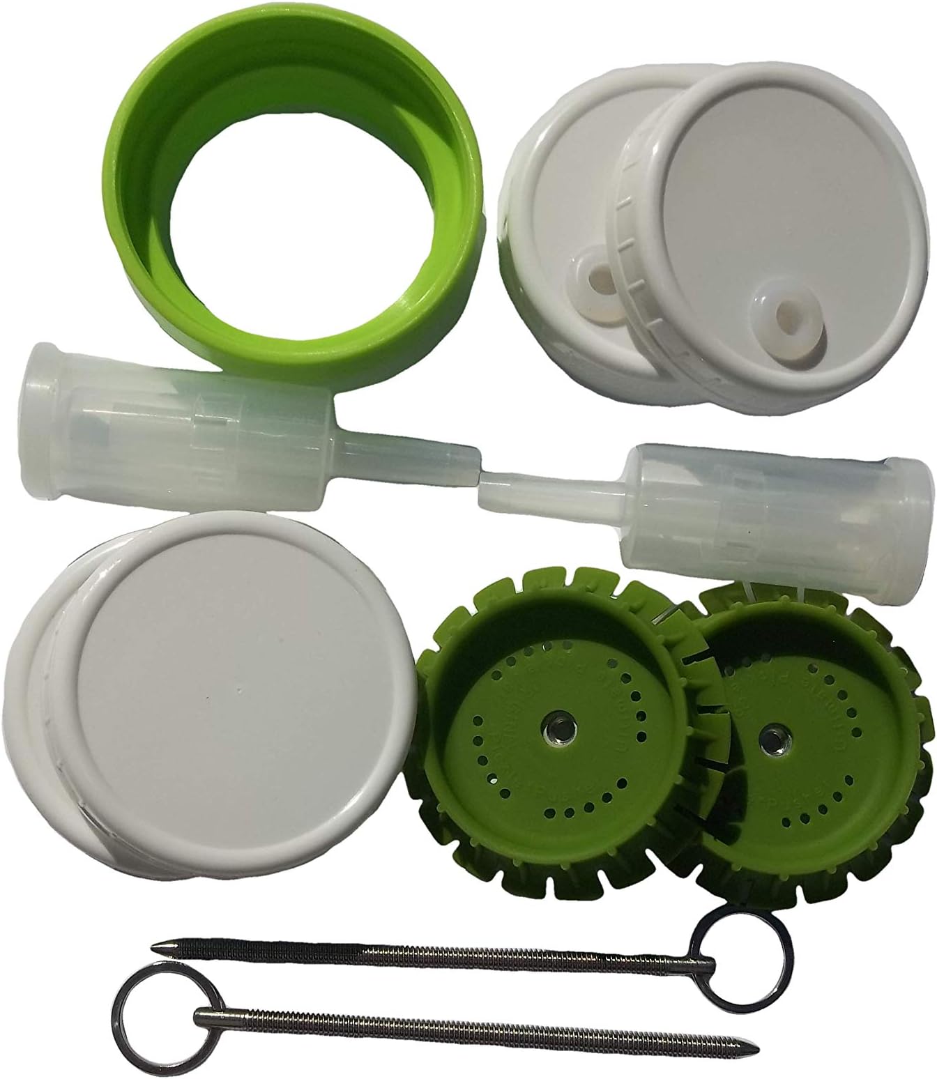 2 Pickle Pusher Small Batch Fermentation Kits. Complete with Airlock and Weight-Replacement. BPA Free. Holds 25X More Than Fermenting Weights. Fits Widemouth Mason Jars Not Included