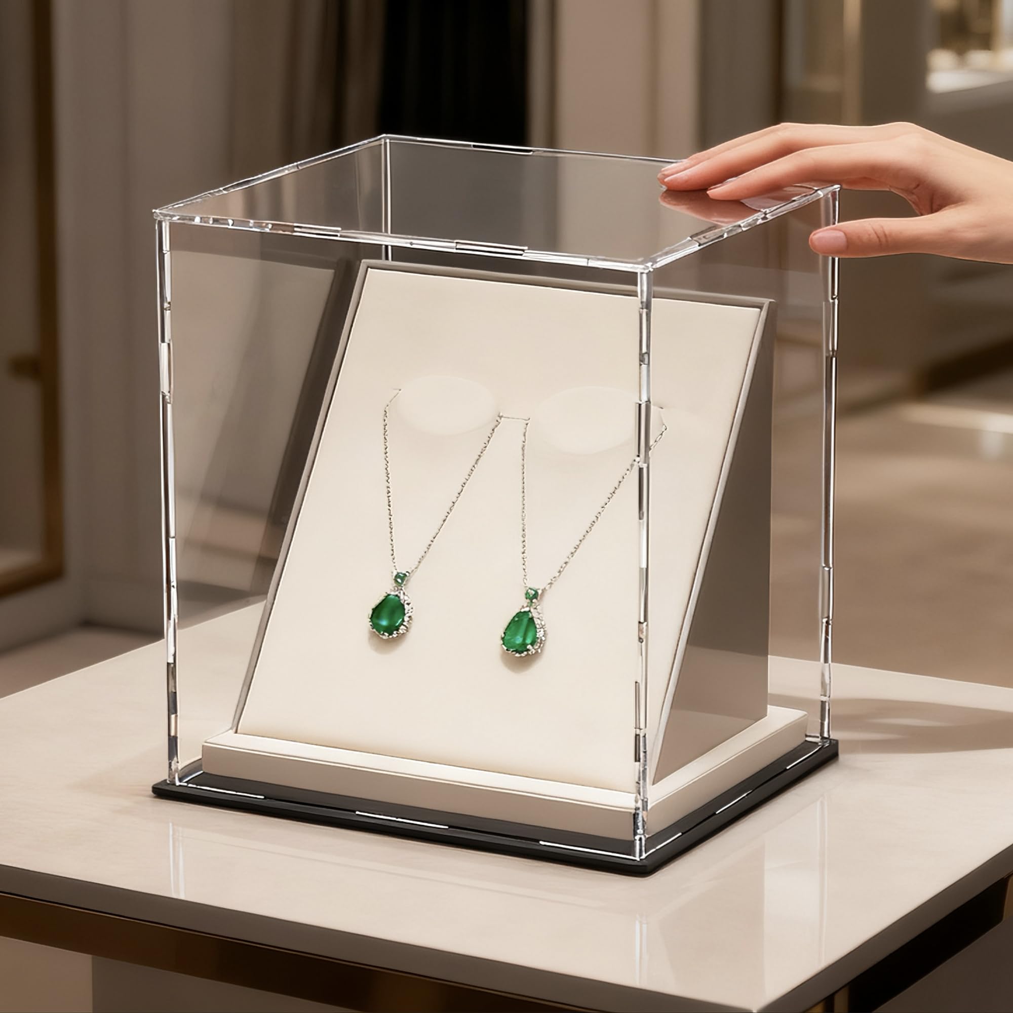 CANCLEAR Acrylic Large Display Case for Collectibles and Toys, Clear Display Box with Thick Base and Lid for Protection and Displaying, 11x11x11-inch