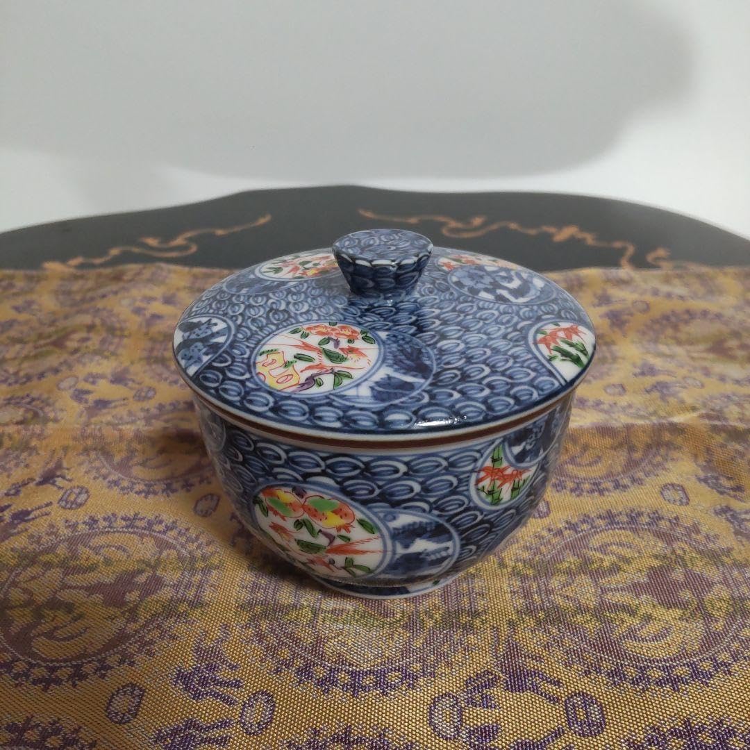 京焼 清水焼 壹楽 祥瑞 蓋付 茶碗 湯飲み 壱楽 湯呑み 1個 山水 花鳥
