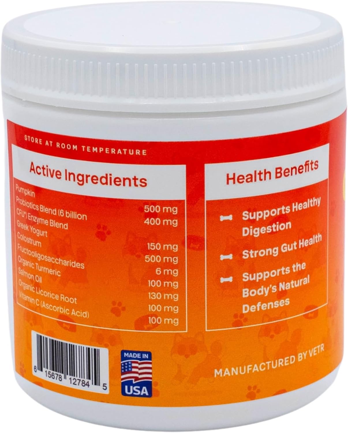 Vetr Probiotic Chews for Dogs - Chicken Flavored - Probiotics for Digestive Health - 120 Soft Chews - Vet-Formulated in USA