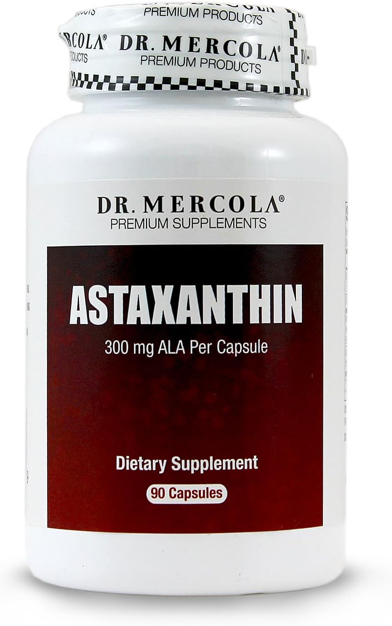 Dr. Mercola Astaxanthin - 90 Capsules - 300 mg ALA Per Capsule - Antioxidant - Premium Dietary Supplement