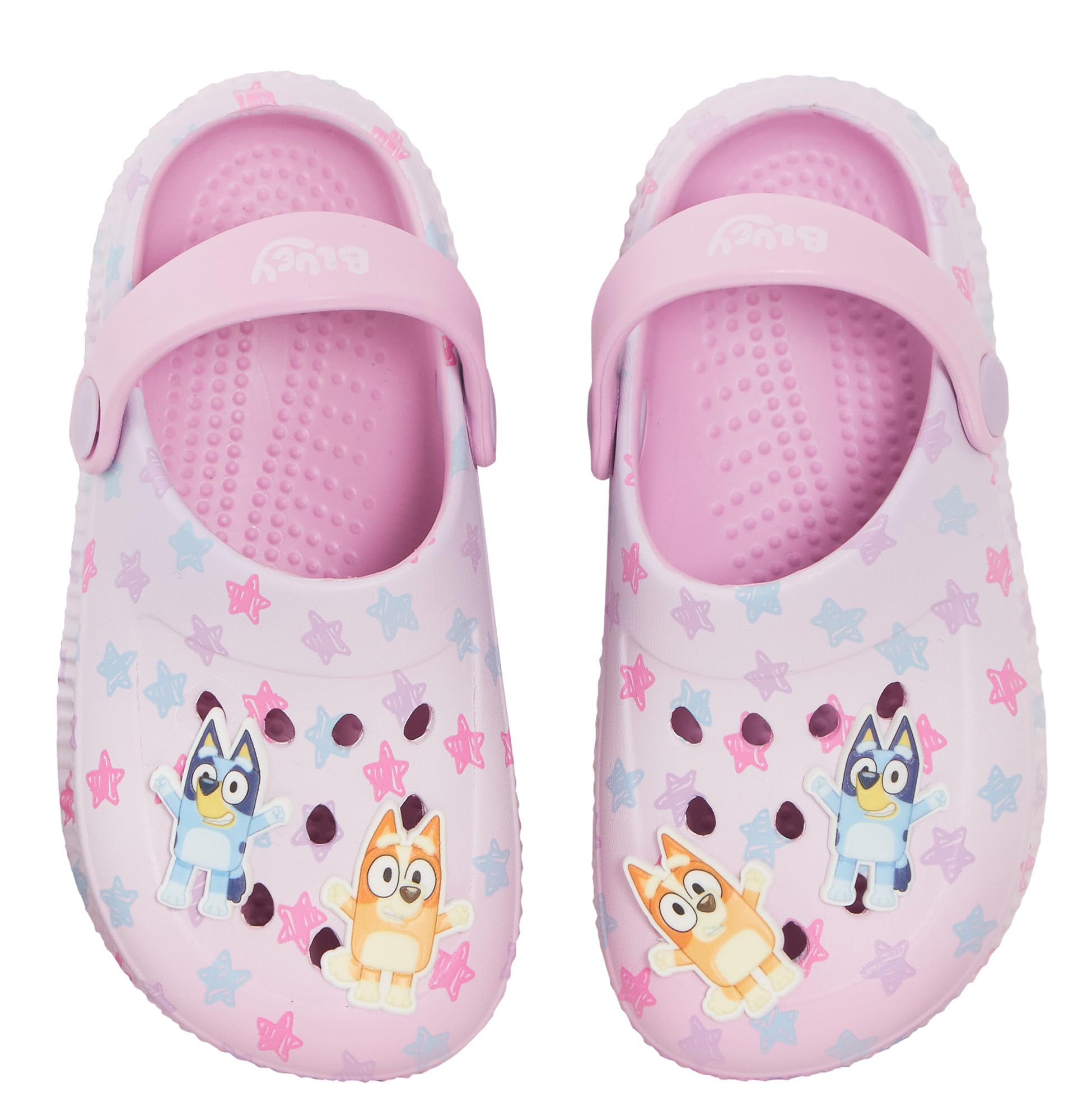 Sabots Roses et Bleus pour Enfants avec Breloques, Sandales pour Filles, Diapositives d'intérieur et d'extérieur avec Bride à la Cheville, Chaussures de Plage