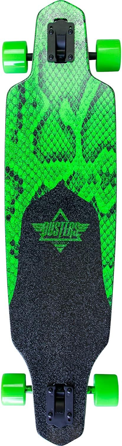 Channel Snakeskin Neon Green Longboard Complete Skateboard - 9.375" x 38"