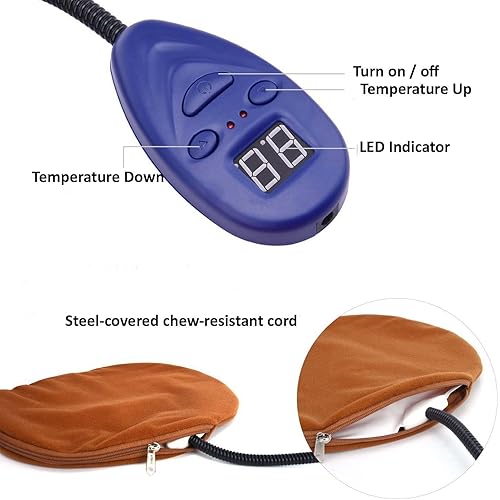 Miniatura 3 de Almohadilla térmica para mascotas para gatos y perros pequeños, apagado automático, redonda, impermeable, cama para gatos con calefacción para