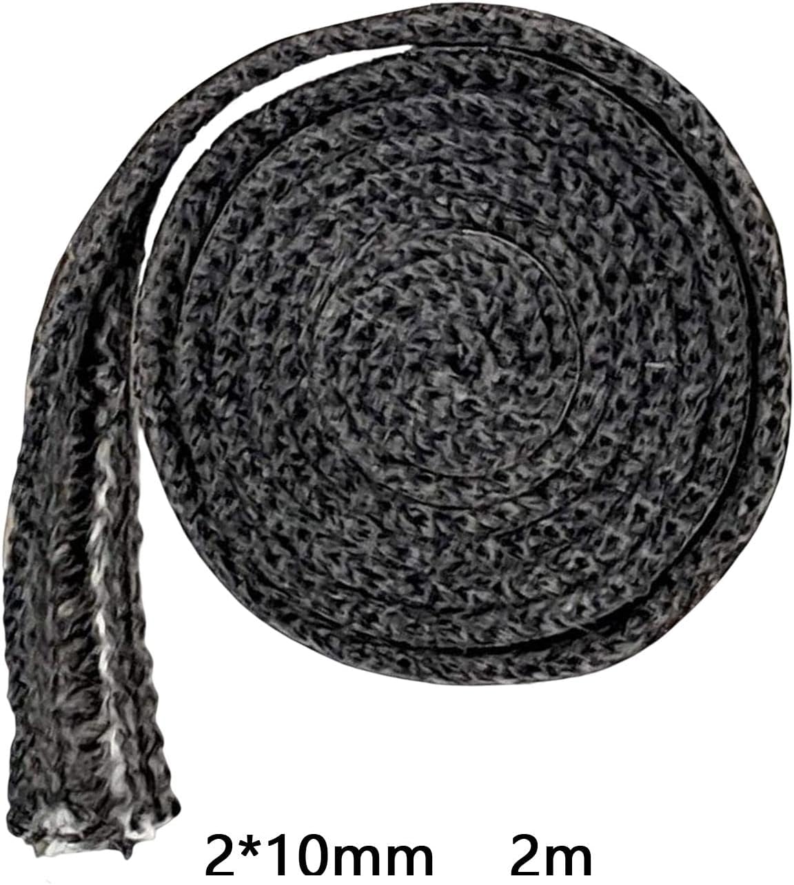 High-Temperature Fiberglass Stove Gasket Tape - 2m x 10mm Flat Gasket for Stoves & Fireplaces, Black