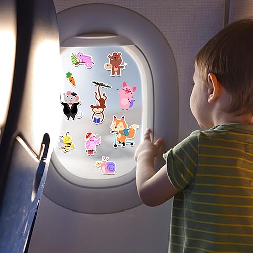 Miniatura 5 de 21 calcomanías gruesas de gel para niños, calcomanías de animales, suministros de fiesta de cumpleaños de avión, amplia aplicación, extraíble,
