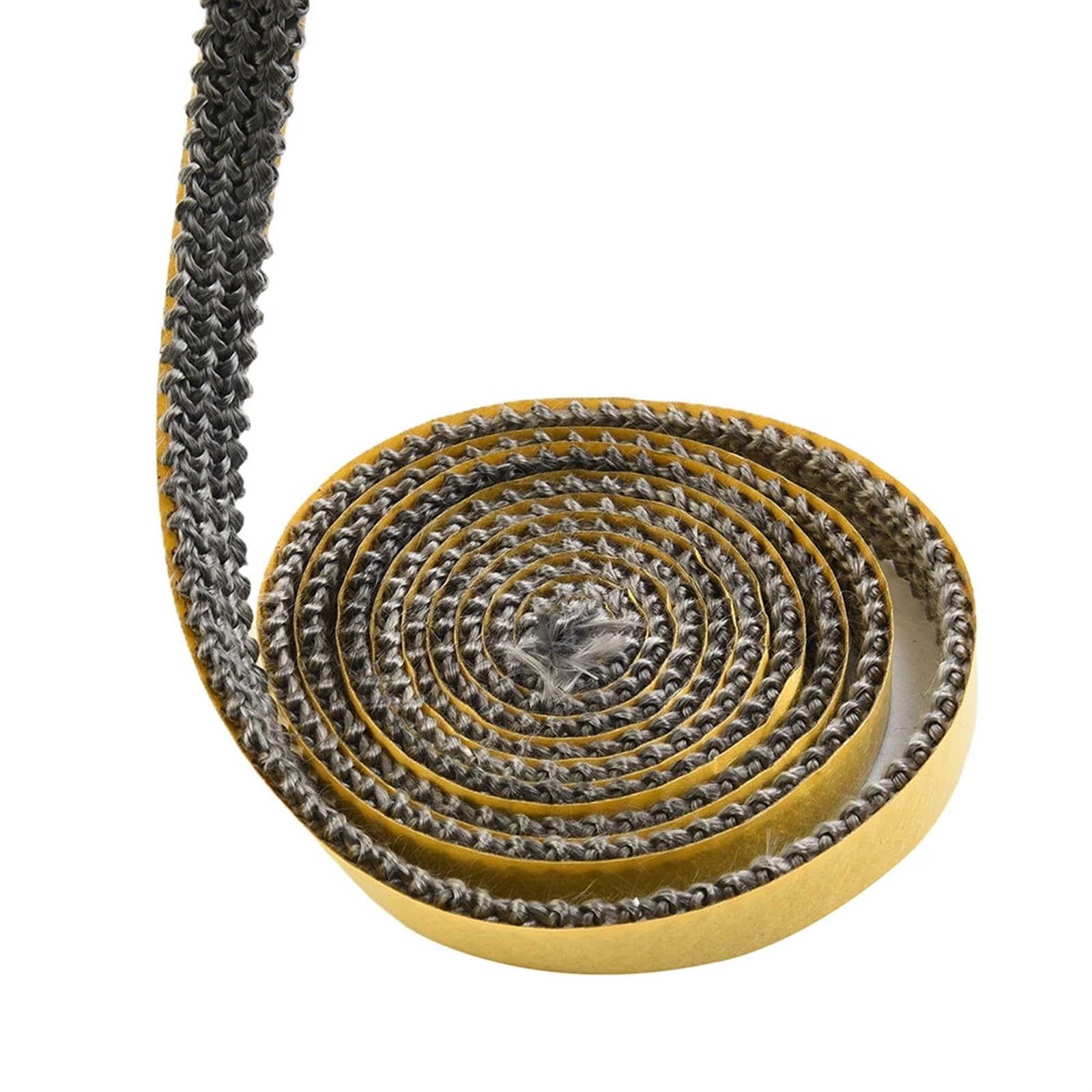 Guarnizione per stufe a legna Corda sigillante for caminetto in fibra di vetro nera 10x3 mm x 2 m autoadesiva