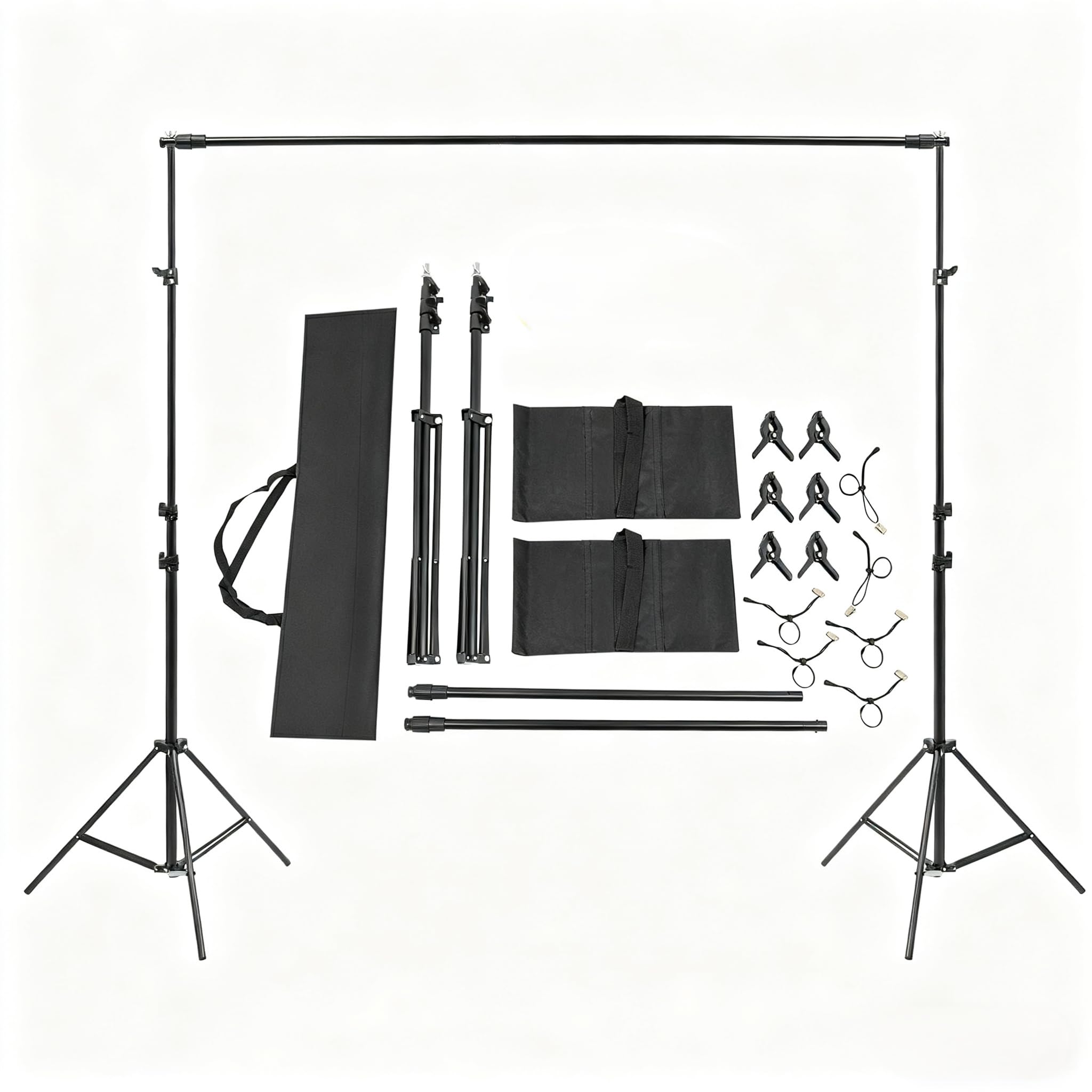 Soporte de fondo de 3 x 3 m, altura ajustable, sistema de fondo portátil, soporte para estudio fotográfico, fiesta, boda