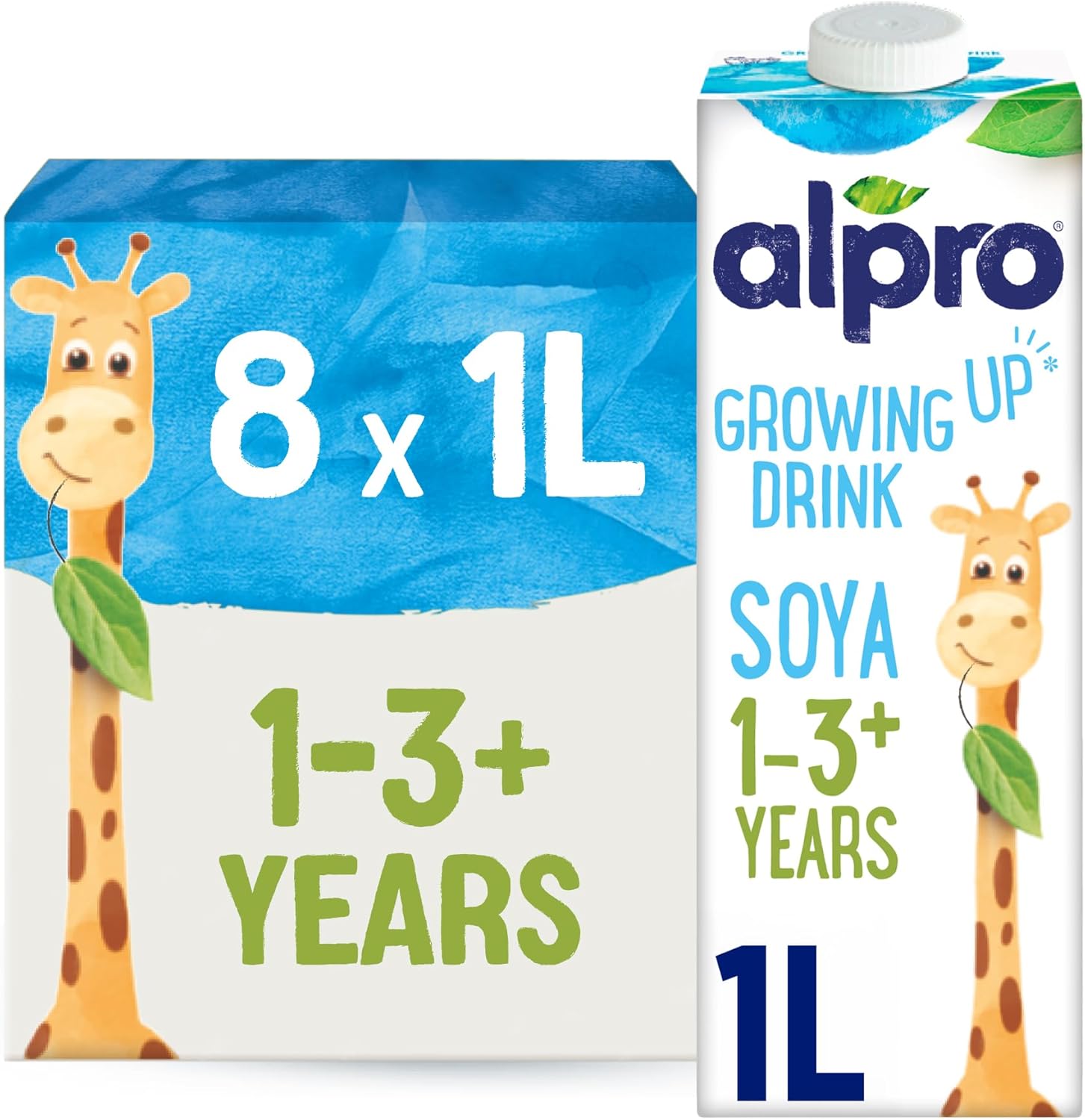 Alpro Soya Growing Up Drink – Plant-Based Long Life Dairy Free & Lactose Free Milk Alternative – 1L (Pack of 8)