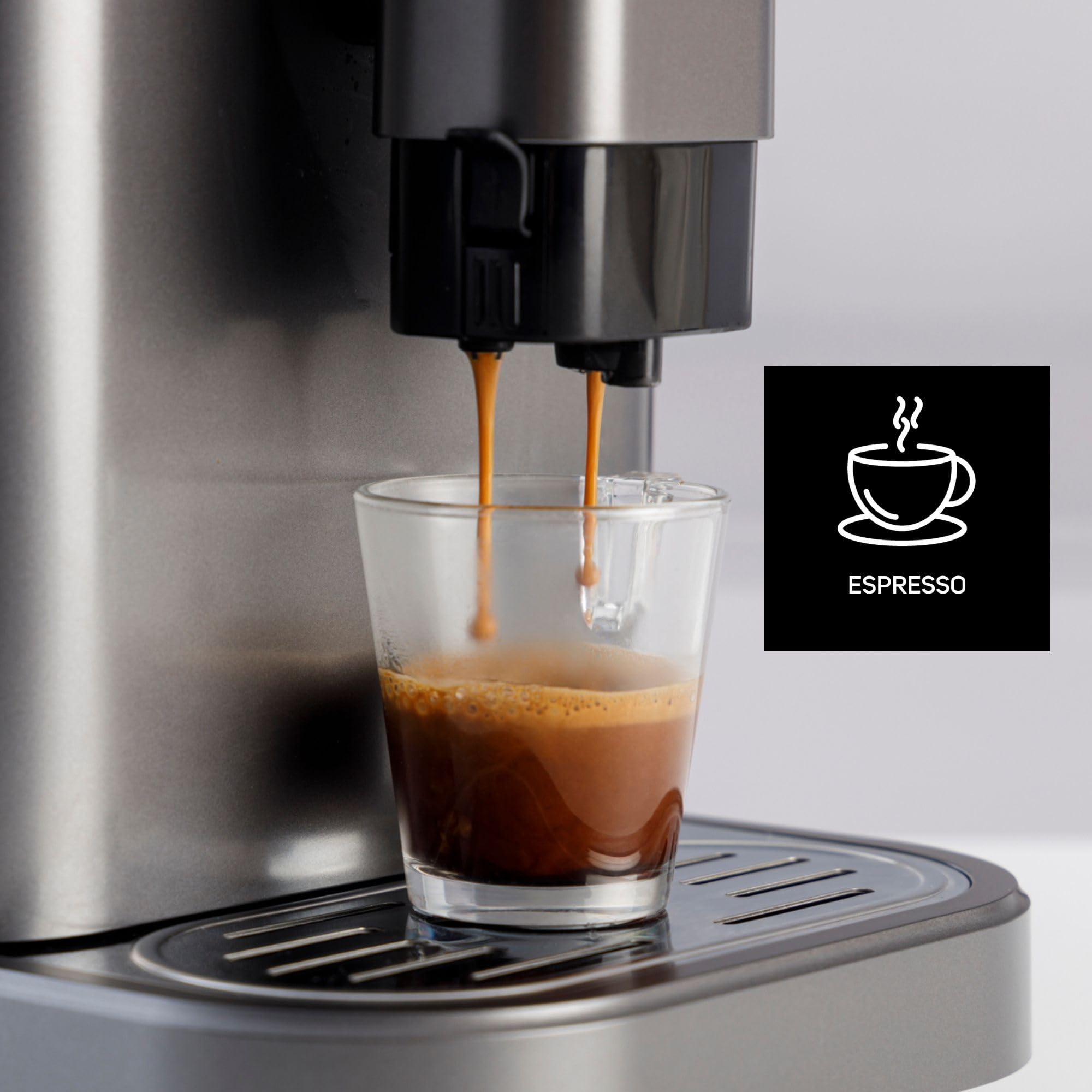 Taurus - Cafetera Accento Latte superautomática | 20 bares | Espresso y Latte | 1350w | 1.5L | Pantalla digital | Limpieza automática | 4 bebidas programables | Depósito de leche conectable