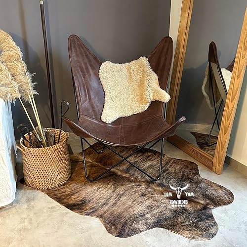 Miniatura 2 de Tomtom - Alfombra de piel de vaca pequeña, 4 x 3.5 pies, piel de animal natural prémium