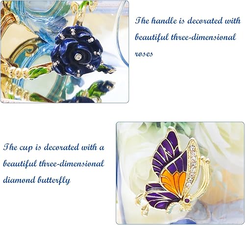 Vista 13 de Taza de té de flores, taza de café de cristal transparente con cuchara, caja de regalo para su madre, esposa, abuela, niñas, amigos, San Valentín