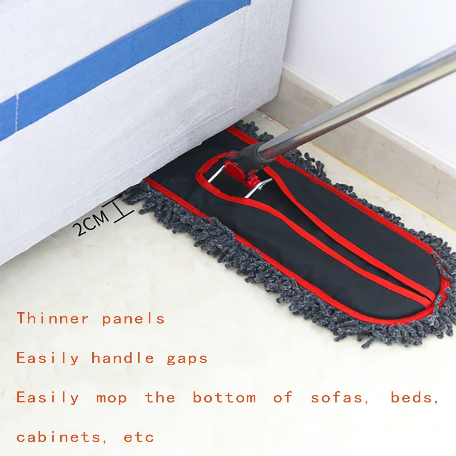 Trapeador de limpieza profunda para limpieza de pisos, ideal para madera dura, laminados, baldosas, almohadilla de trapeador de limpieza en seco y húmedo de microfibra A,135 * 70 * 10cm