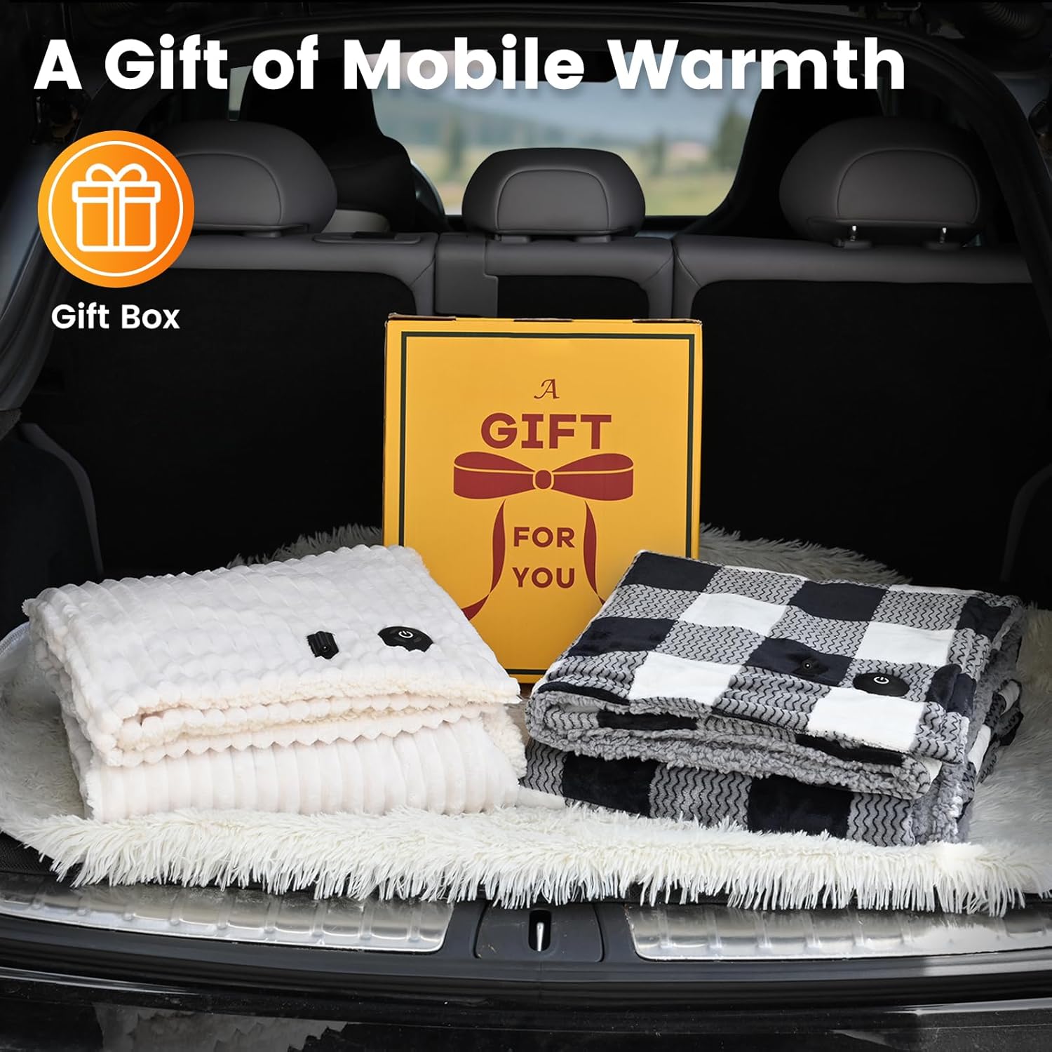 WOOMER Car Heated Blanket, 12-Volt Portable Heated Car Blanket with 4 Heating Levels & 4 Hours Auto Off for Car, Truck, SUV, RV or Camping, Travel, Machine Washable, 59" X 43", Plaid - Image 9