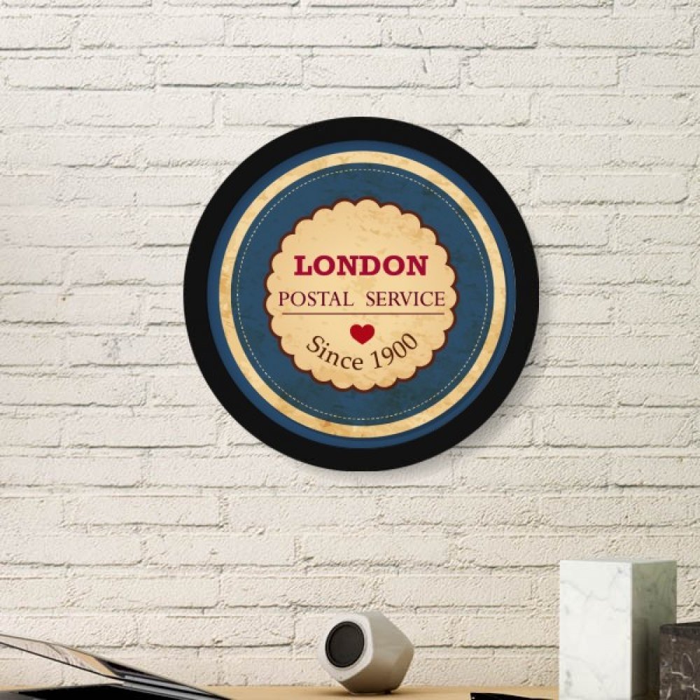Cadre photo de timbre anglais en bois rond noir une idée de cadeau idéale pour décoration