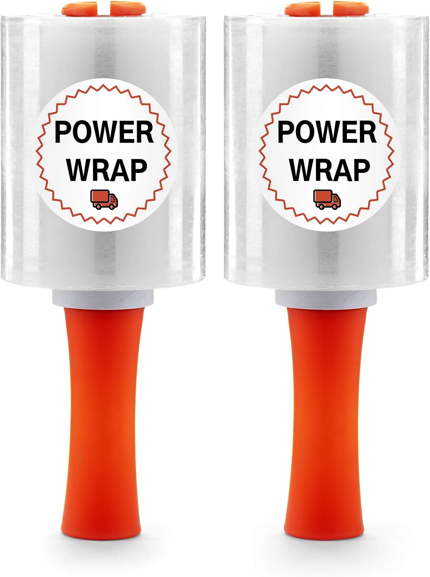 PowerWrap Heavy Duty Industrial Stretch Wrap - with Rolling Handle 5” x 1000ft 80 Gauge (2 Roll Pack) Moving Supplies, Plastic Wrap for Moving, Packing, Shrink, Self-Adhering Cling Film, Clear