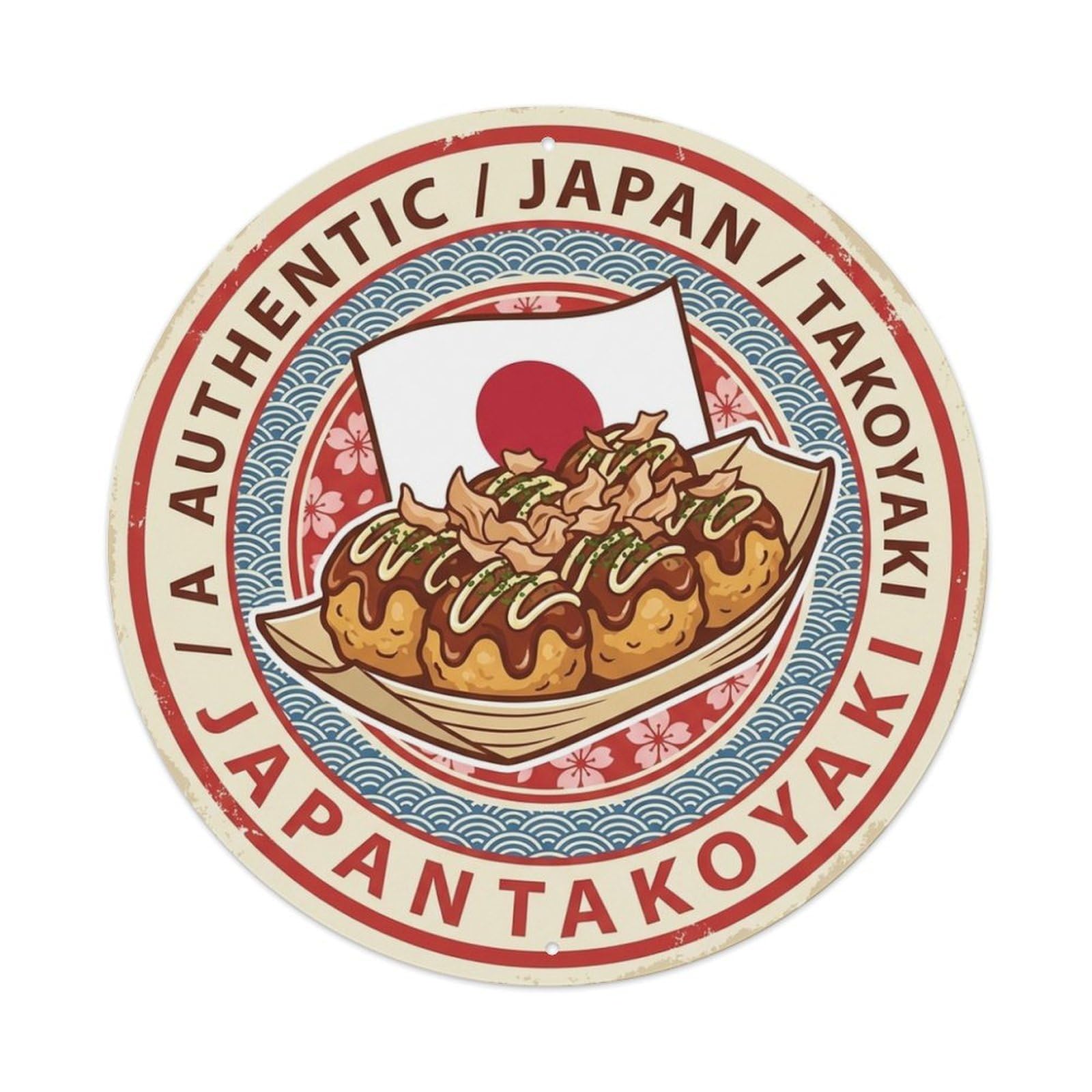 Olhnbad Style Japan Takoyaki Travel Street Food Cuisine Metal Tin Sign