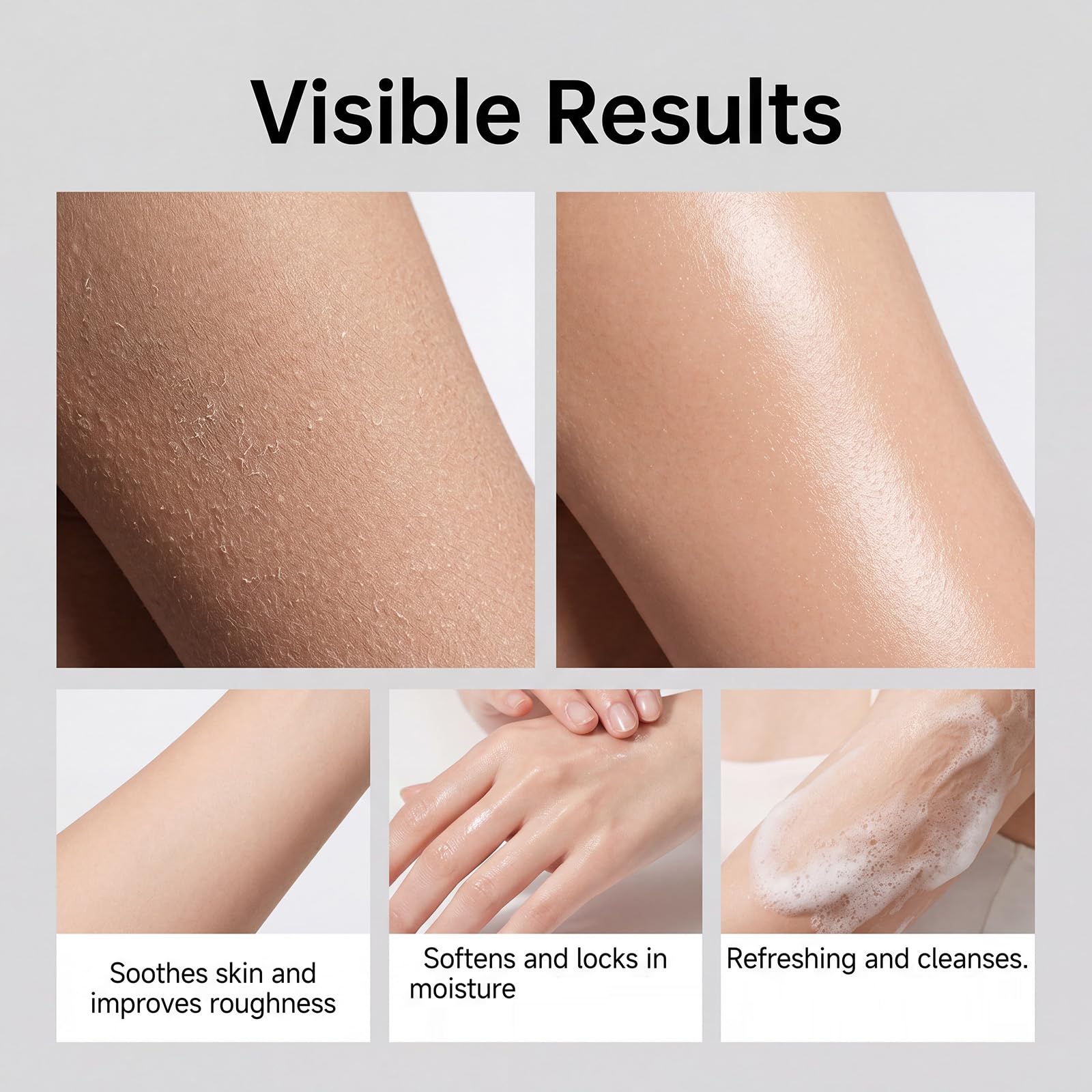 Bagnoschiuma al cachi per il controllo degli odori, bagnoschiuma idratante per odori corporei persistenti, gel doccia detergente profondo per pelli sensibili – ideale da viaggio. (6pcs)
