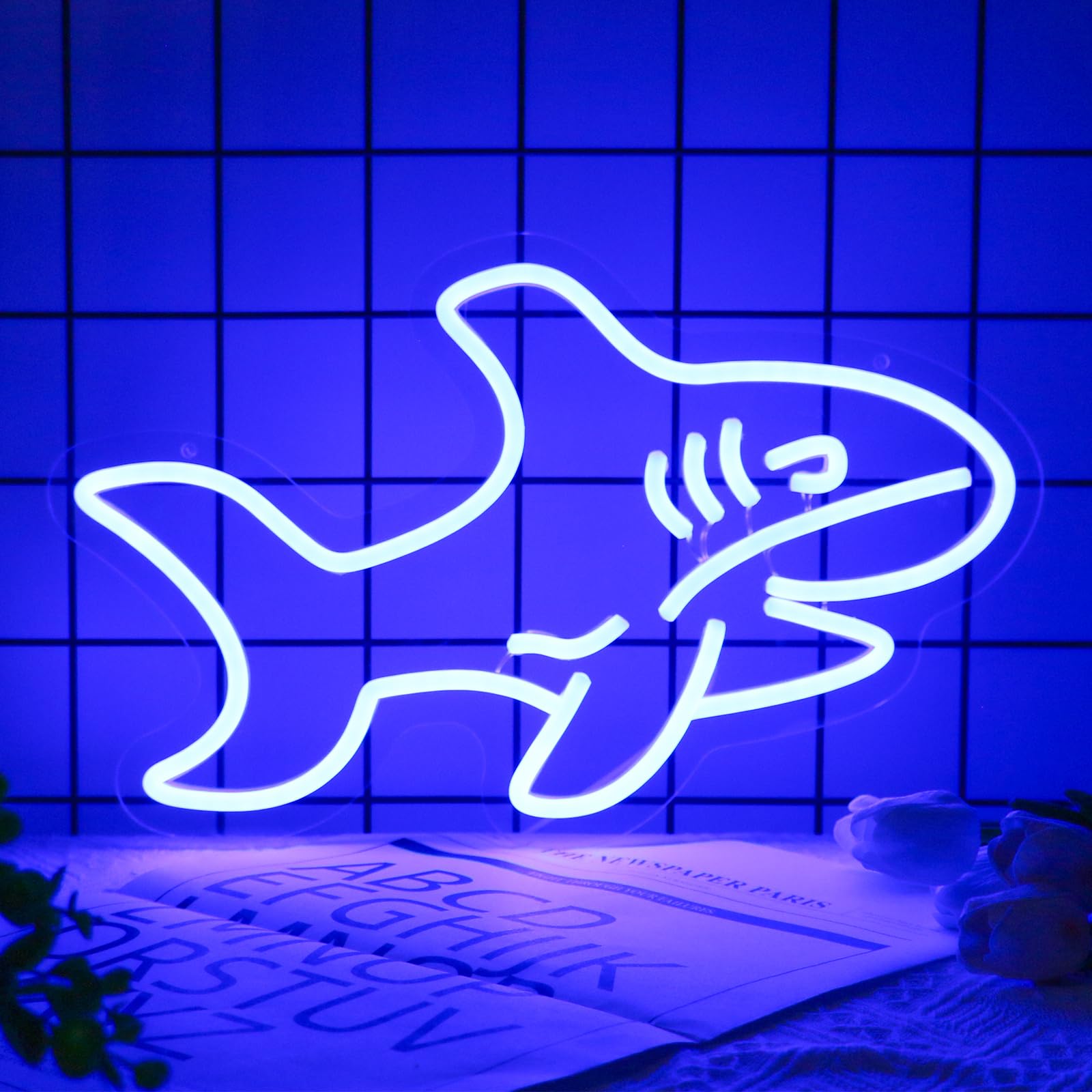 Amazon.co.jp: UponRay サメネオンサイン ブルーシャークネオンライト