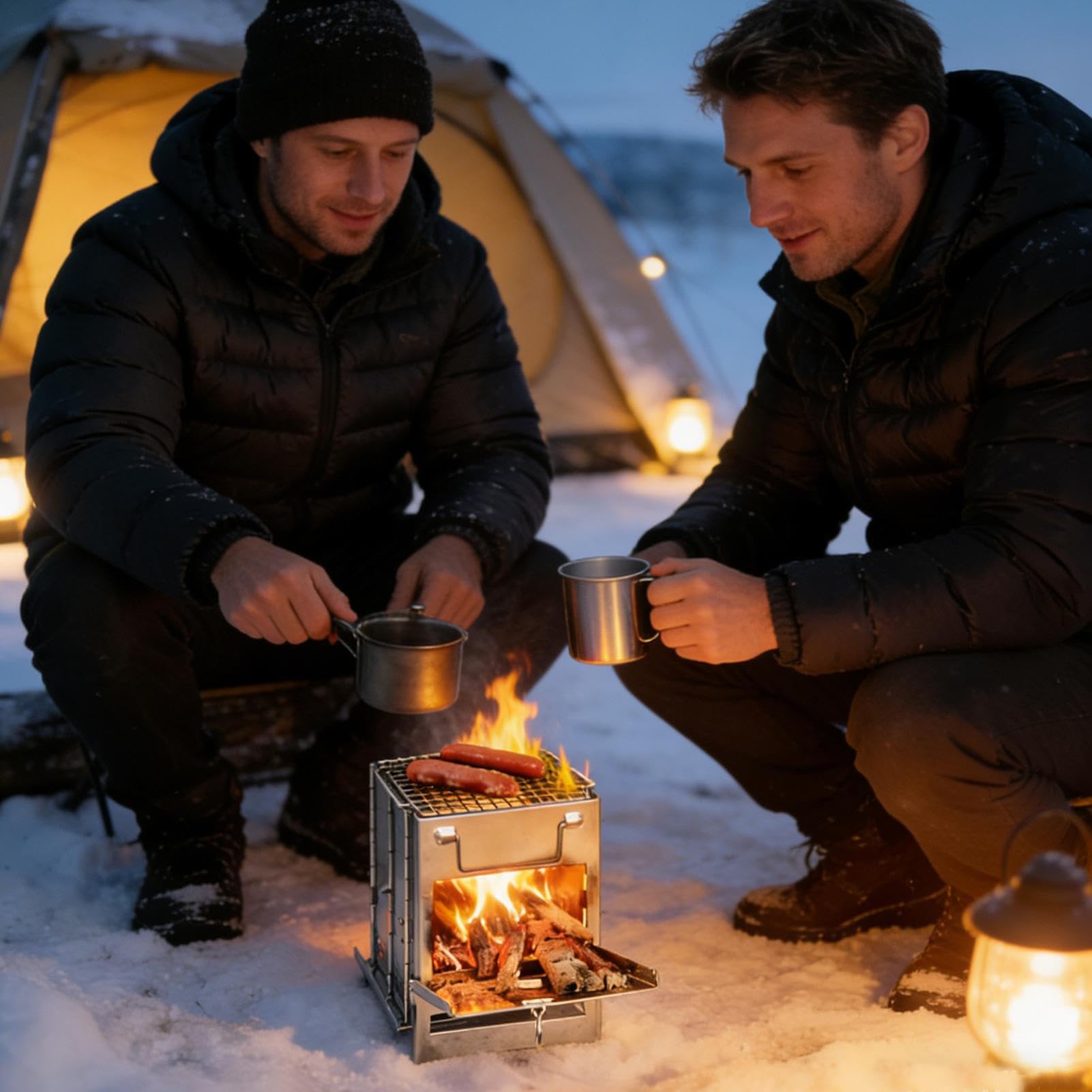 Réchaud De Cuisine Camping Brûleur Pliant Avec Cendrier