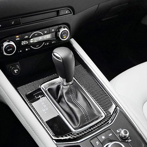 Miniatura 2 de Adhesivo decorativo de fibra de carbono para consola central, marco de palanca de cambios para el interior del automóvil, accesorios adhesivos Negro