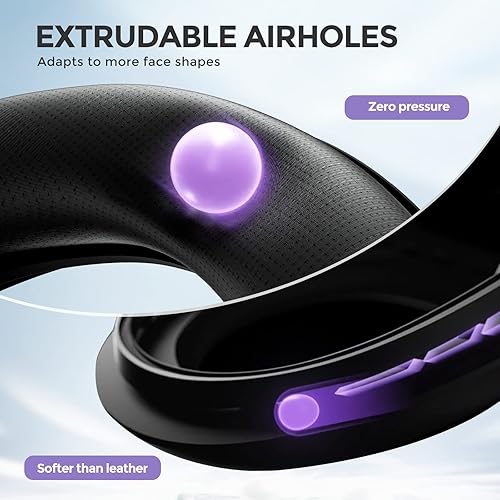 Vista 5 de XROS VR Upgraded Face Cushion Compatible with Oculus Quest 2, Two Soft Facial Interface Foam Replacement, Air-Circulation Design Face Cover Foam Pad