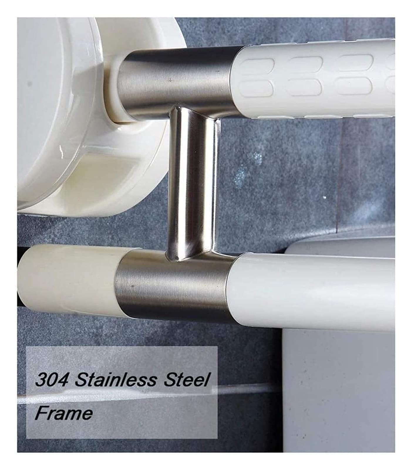 Baño para Agarraderas Pasamanos de seguridad for bañera con acabado de nailon antideslizante, pasamanos plegables en forma de U, barra de seguridad abatible for ducha e inodoro.