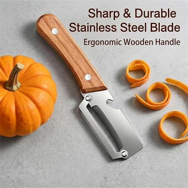 Multi-Functional Vegetable Peeler for Kitchen, Éplucheur Légumes et Fruits en Acier Inoxydable, Manche en Bois Ergonomique, Multi-Functional Vegetable Peeler for Kitchen (1Pc) - 2