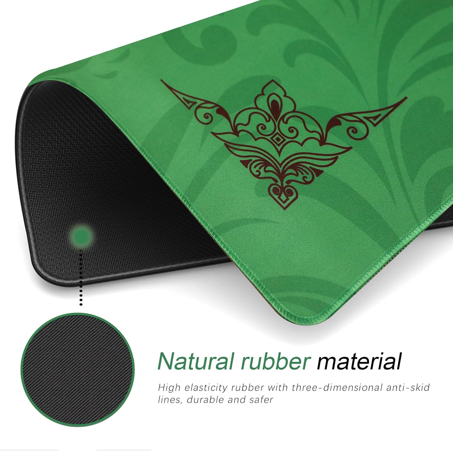 35.4 * 35.4 Inches Anti-Slip and Noise-reducing Mahjong Mat, Large-Sized Game Mahjong Table Mat,with a Black Storage Bag, Suitable for Mahjong, Poker, Card Games, Dominoes(Green)