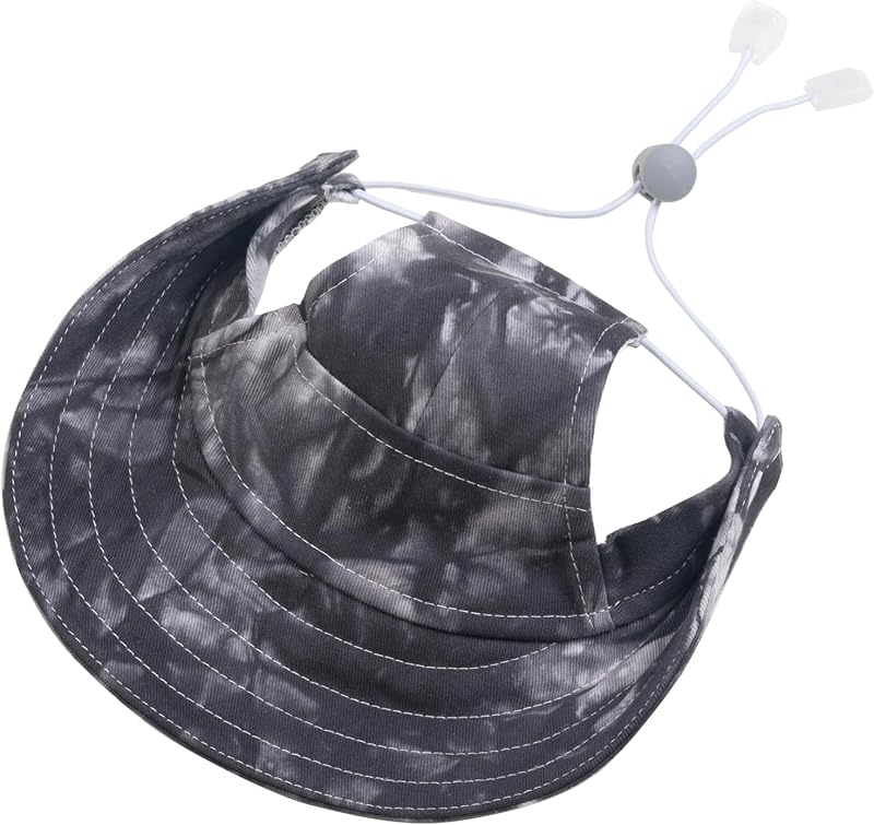Chapéu de beisebol tie-dye para cães e gatos com abertura para as orelhas MIANHUATANG, Preto, Pequeno