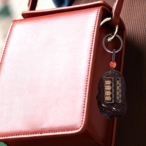 Miniatura 9 de SAFIGLE Mini colgante de ábaco de madera, llavero chino de estilo retro para decoración del hogar, manualidades de bricolaje