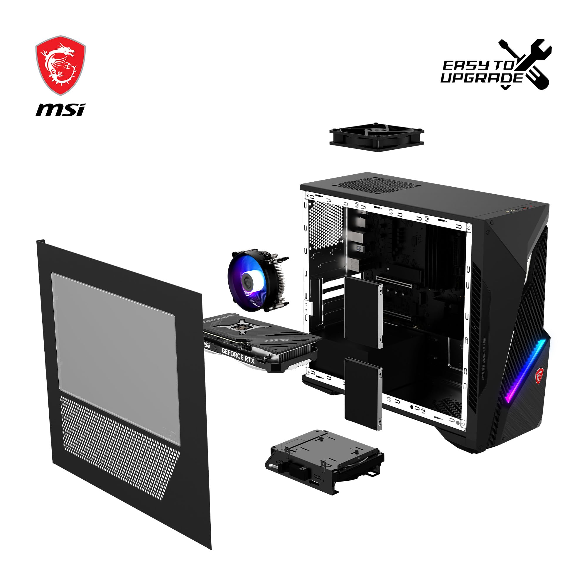 MSI MAG Infinite S3 14NUB7-2630EU PC Gaming - Processeur Intel Core i7-14700F, RTX 4060 Ti, 16 Go DDR5, 1 to SSD NVMe PCIe 3.0 - Alimentation 80 Plus Bronze, Wi-FI 6E - Windows 11 Famille