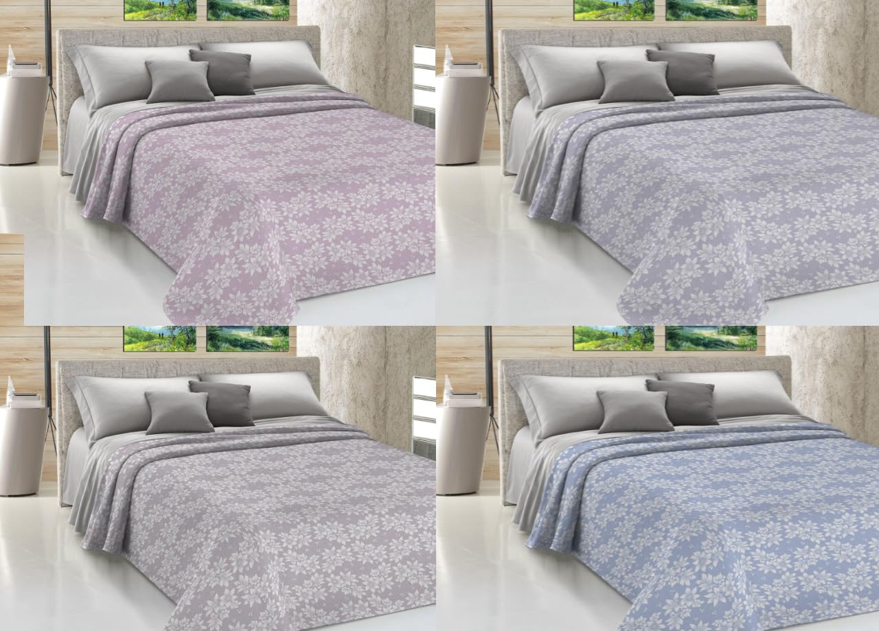 SOFFICIOSO Copriletto Estivo Fresco Tessuto Piquet Leggero Puro Cotone Linea Sonia MOD. Olivia Matrimoniale Beige