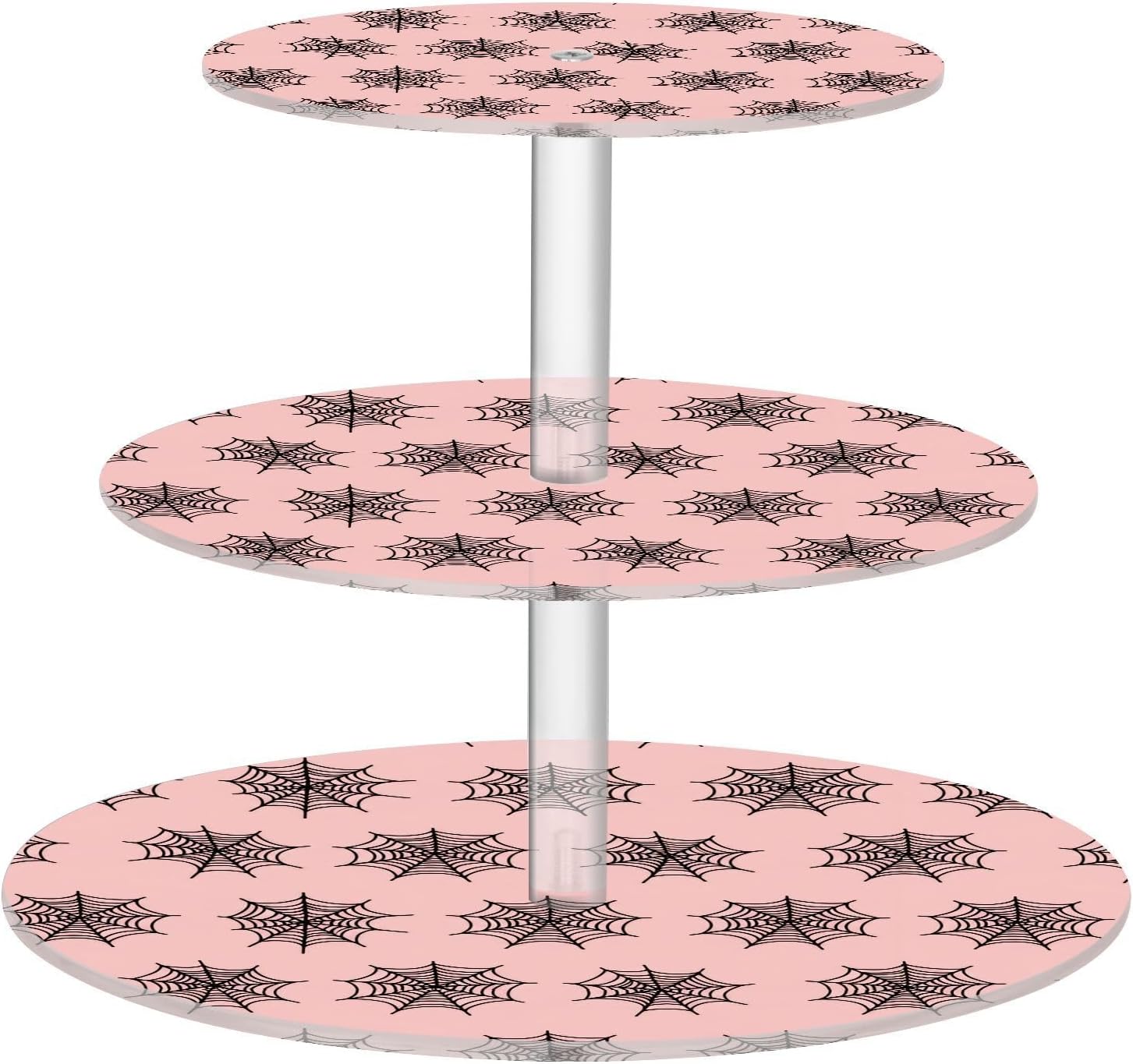 Spiderweb Halloween 3 Tier Acrylic Cupcake Stand, Cupcake Stand for 34 Cupcakes for Weddings,Christmas,Holidays,Parties,Birthday,Printed Cupcake Tower 23302076