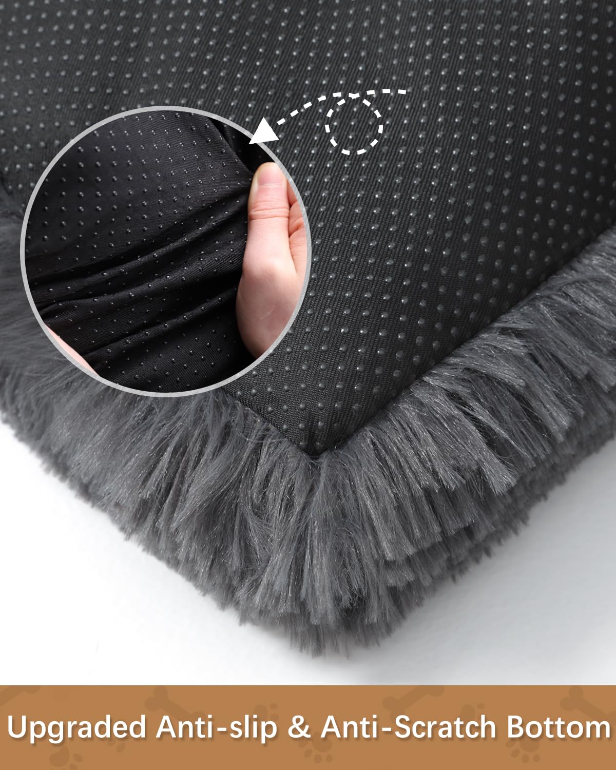 Dog Crate Pad Ultra Soft Dog Bed Mat Washable Pet Kennel Bed with Non-Slip Bottom Fluffy Plush Sleeping Mat for Large Medium Small Dogs, 47 x 29 Inch