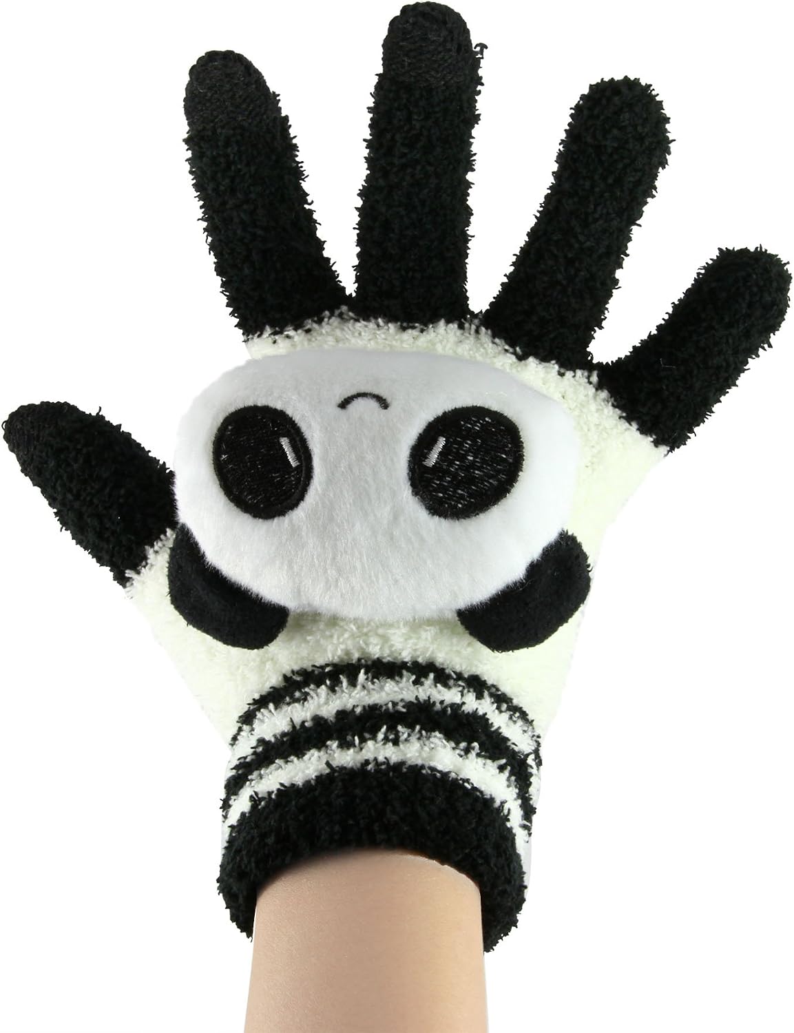 FakeFace Cute Panda Winter Wool Touchscreen Gloves for Women Girls Windproof Knit Texting Gloves Mittens Gifts for Christmas