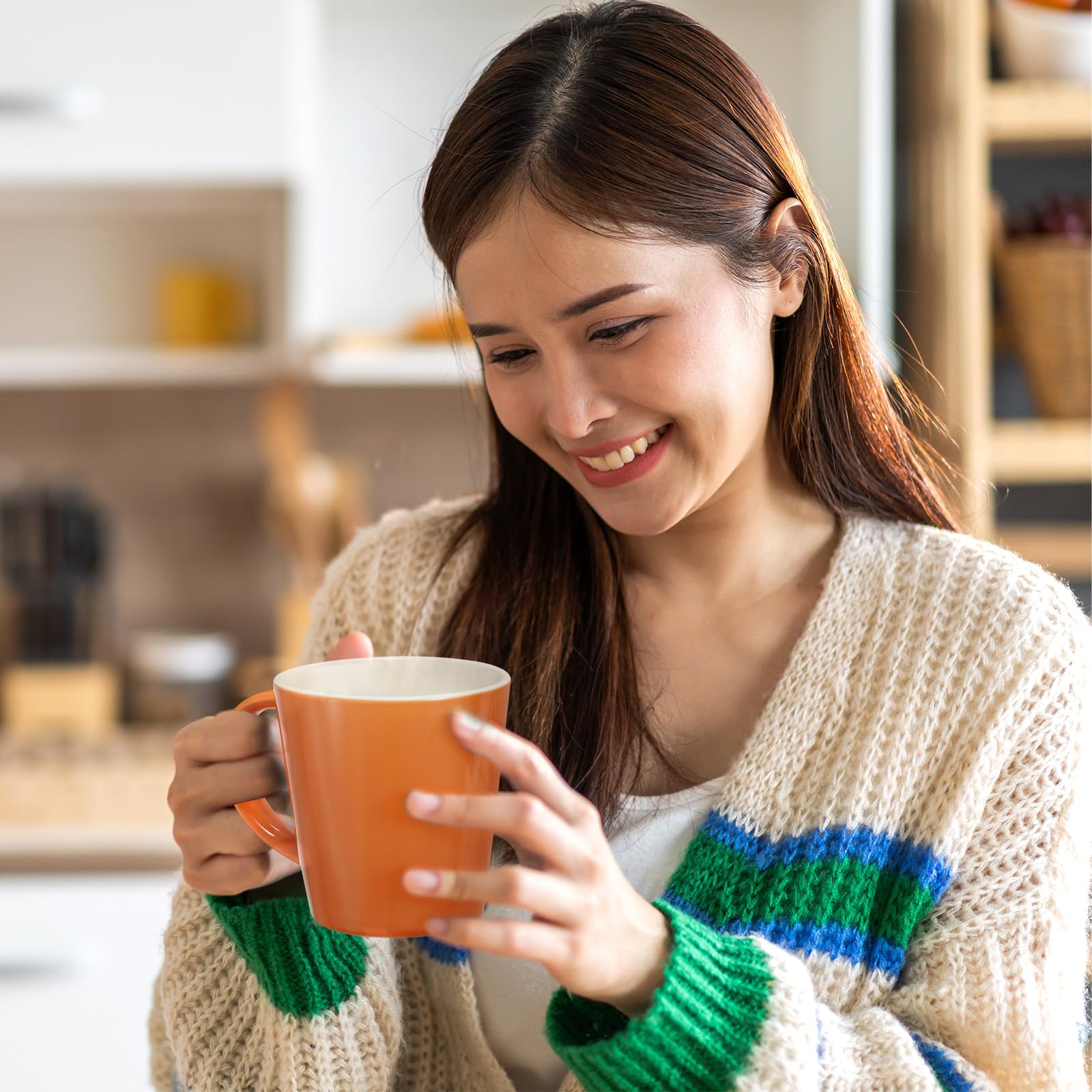 QUARKZMAN 16.2 Oz Tazza Da Tè In Porcellana Con Infusore E Coperchio Nero
