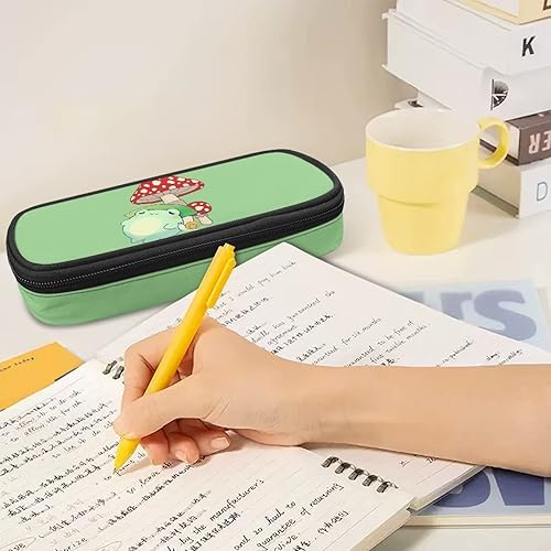 Miniatura 5 de HELLHERO Estuche para lápices de rana de hongos para adolescentes y niñas, bolsa de bolígrafos resistente soporte para lápices multifunción caja de