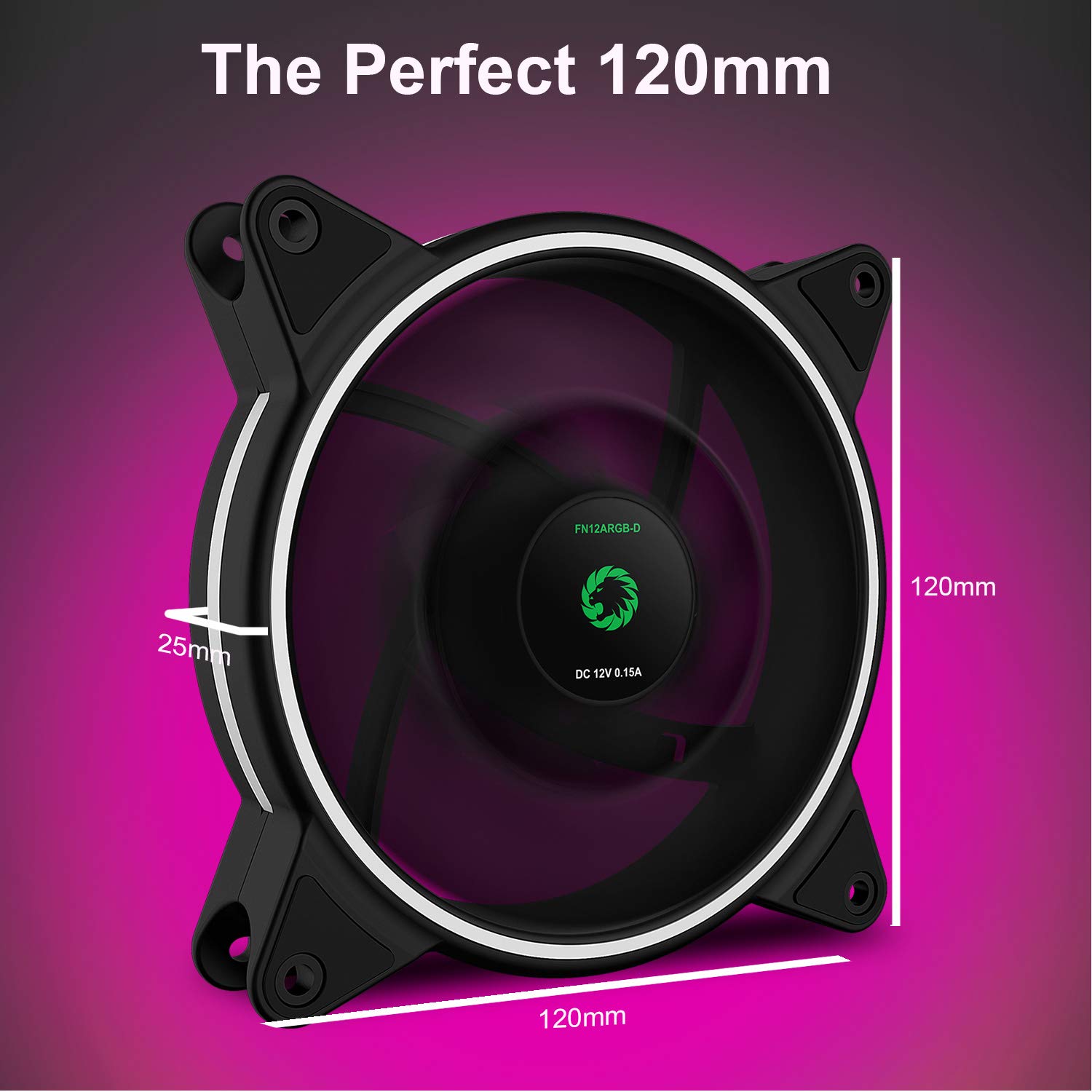 GameMax Roter Ring 16 LEDs 12 Cm 120 Mm PC Kühlkoffer Lüfter 7