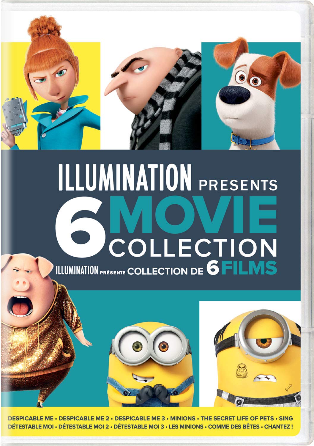 Illumination Presents: 6-Movie Collection (Despicable Me / Despicable Me 2 / Despicable Me 3 / Minions / The Secret Life of Pets / Sing)