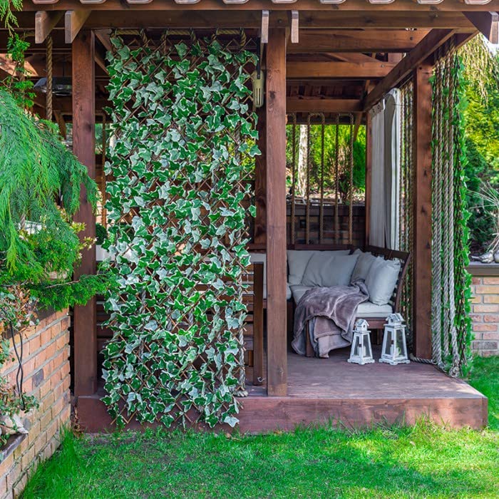 Grindi - Künstliche Efeu-Hecke Sichtschutz Zaunblende für Balkon, Garten, Terrasse, Sichtschutzzaun, Schattiernetz, Sonnen- und Windschutz - PVC Blätter - GMLS 2-100x300 cm