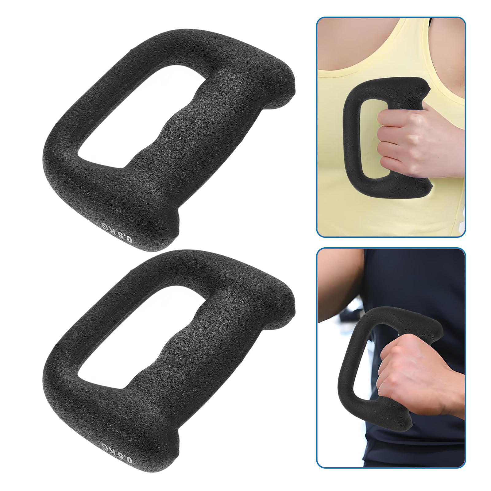 Manubri da Allenamento d 2 Pezzi in Plastica Nero 0, 5 Kg