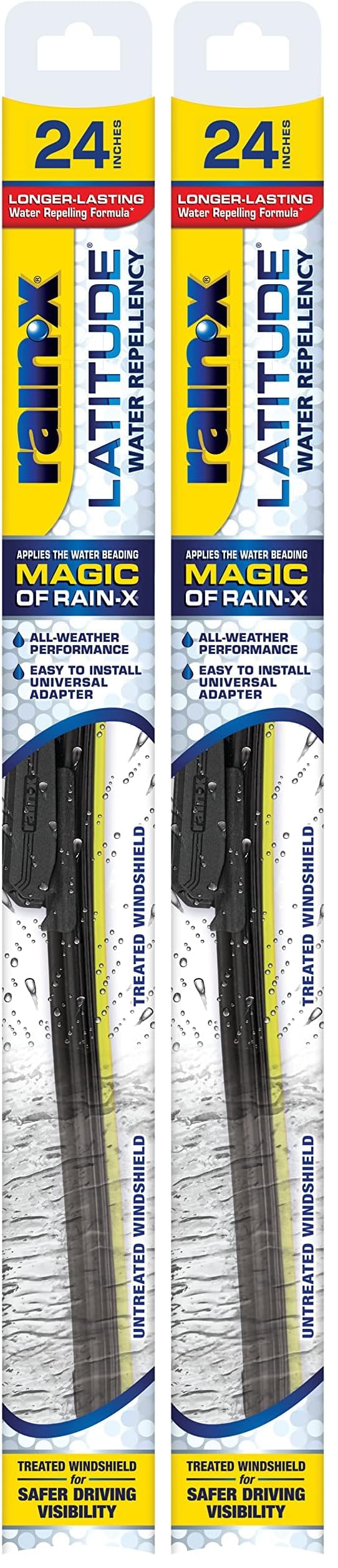 Latitude 2-in-1 Wiper Blades, 24 Inch | Water Repellent | Pack of 2 | Automotive Replacement