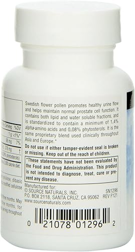 Miniatura 2 de Source Naturals Suplemento de extracto de polen de flor sueca, apoya la función de la próstata y el flujo de orina saludable - 45 tabletas