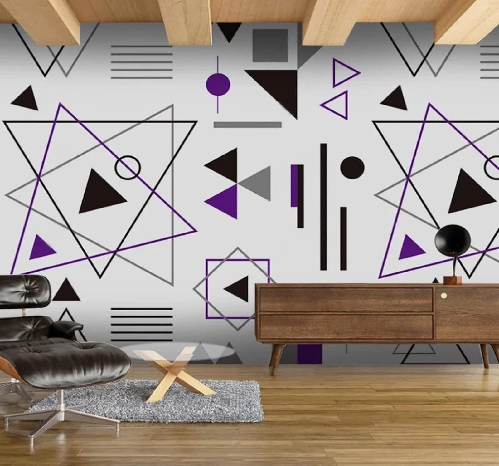 XLMING Abstract Minimalist Geometric Lines Triangles 3D Wallpaper Luxury Home Dining Decor Paste Sofa Living Room The Wall for Bedroom Mural-430cm×300cm