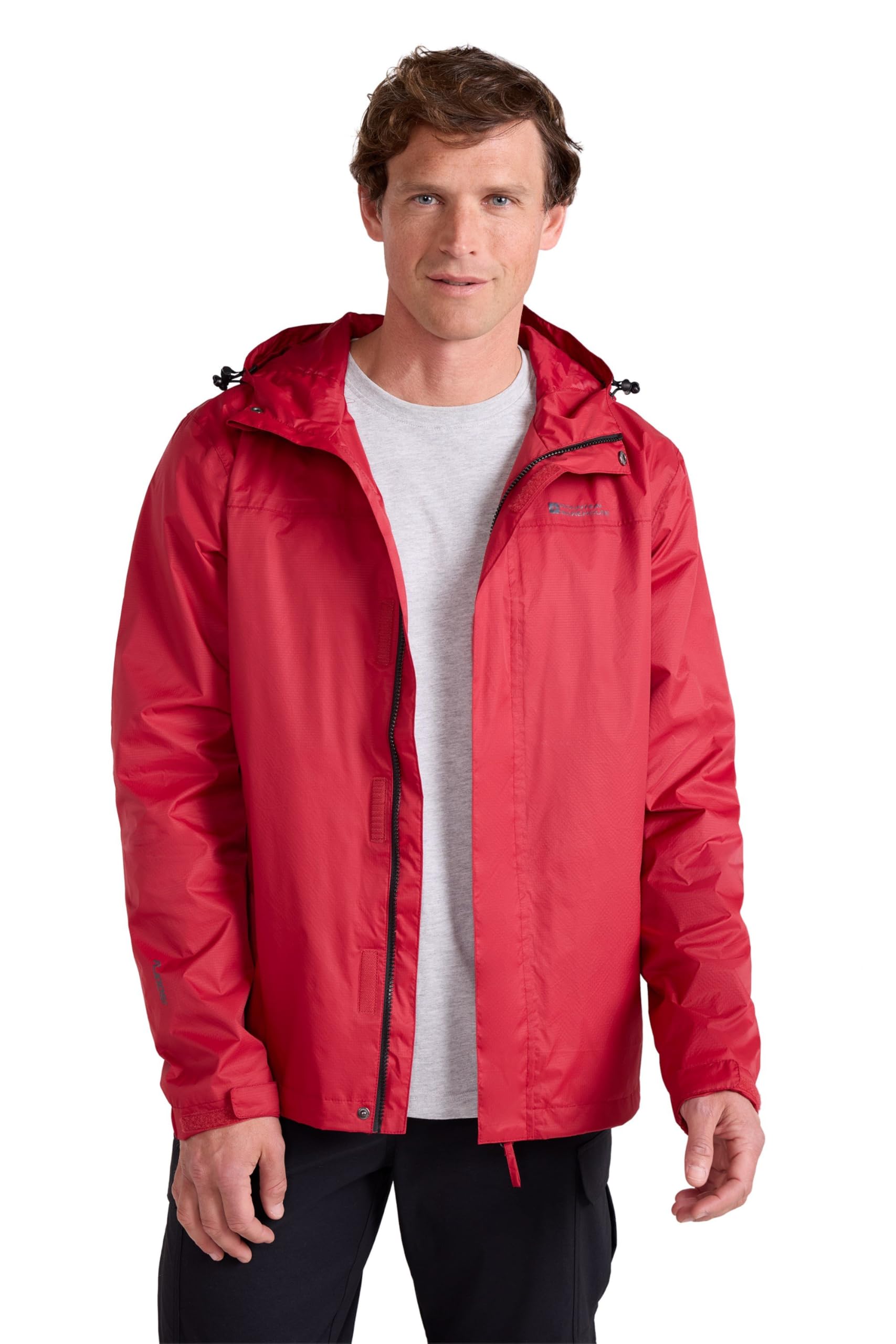 Mountain Warehouse Torrent Mens Waterproof Rain Jacket - Waterproof & Lightweight Raincoat with Taped Seams, Zipped Pockets - Spring Summer Travelling & Outdoors Dark Red 3XL