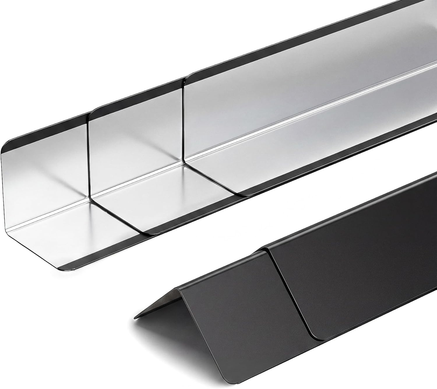 2x2x48 Inch 304 Stainless Steel Wall Corner Guards (5-Pack) Heavy Duty Rounded Corner Protector, Smooth Folded Edge Design for Wall Protection 90° Angle Metal Edge Black Guard Stainless Steel Slab